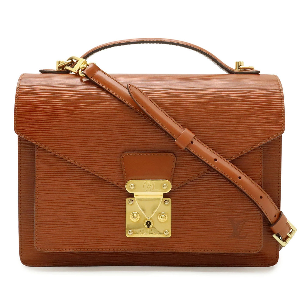 LOUIS VUITTON Epi Monceau Handbag Clutch Bag Kenya Brown Key
